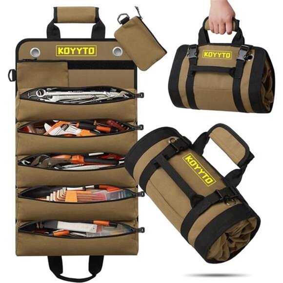 Premium Tool Roll up Bag - Heavy Duty Small Tool Bag Organizer and Storage - Picture 7 of 7